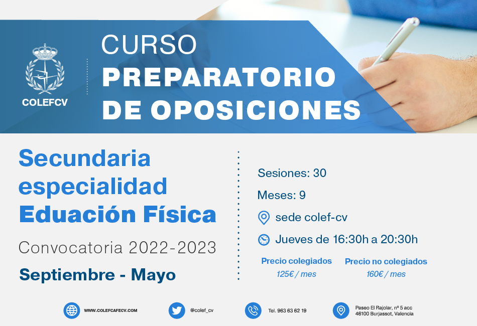 Curso Preparatorio Oposiciones 2022-2023 | Especialidad Educación Física